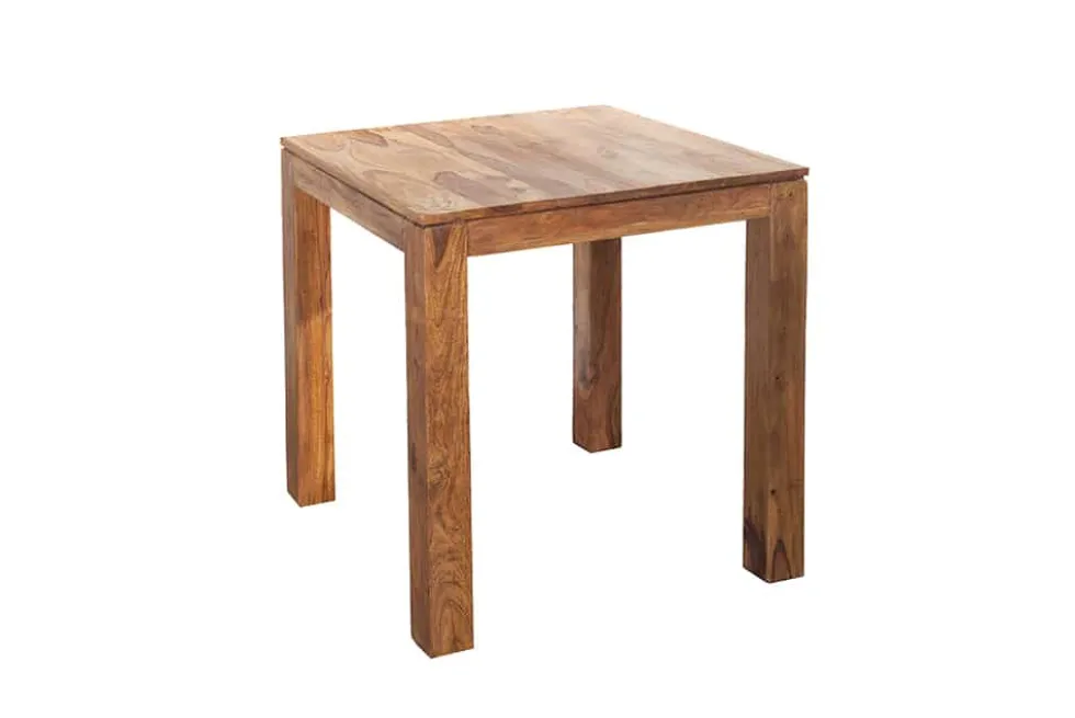 Massivholz Esstisch PURE 70cm braun Sheesham stone finish Bistrotisch quadratisch