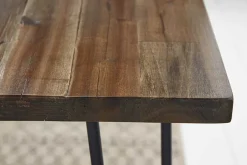 Massivholz Esstisch SCORPION 180cm braun Akazie schwarze Metallbeine Hairpin Legs Retro