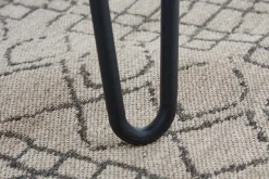 Massivholz Esstisch SCORPION 180cm braun Akazie schwarze Metallbeine Hairpin Legs Retro