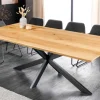 Massivholz Esstisch WILD OAK 200cm natur Wildeiche Schweizer Kante Sterngestell