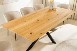 Massivholz Esstisch WILD OAK 200cm natur Wildeiche Schweizer Kante Sterngestell