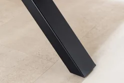 Massivholz Esstisch WILD OAK 200cm natur schwarz Wildeiche Baumkante geölt X-Gestell