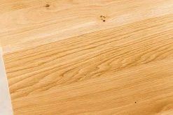 Massivholz Esstisch WILD OAK 160cm natur Wildeiche Schweizer Kante Metall U-Gestell