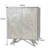 Massivholz Highboard MOUNTAIN SOUL 120cm grau grün marmoriert Steinfurnier Akazie