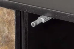 Massivholz Highboard MOUNTAIN SOUL 120cm grau grün marmoriert Steinfurnier Akazie