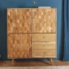 Massivholz Highboard MYSTIC LIVING 140cm Akazie natur 3D-Oberfläche