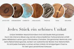 Massivholz Highboard VULCANO 120cm weiß schwarz Mangoholz mit 3D Schnitzereien handmade Metallgestell gold