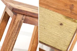 Massivholz Hocker JAKARTA 50cm recycelt Beistelltisch Sitzhocker