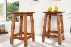 Massivholz Hocker JAKARTA 50cm recycelt Beistelltisch Sitzhocker