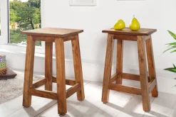 Massivholz Hocker JAKARTA 50cm recycelt Beistelltisch Sitzhocker