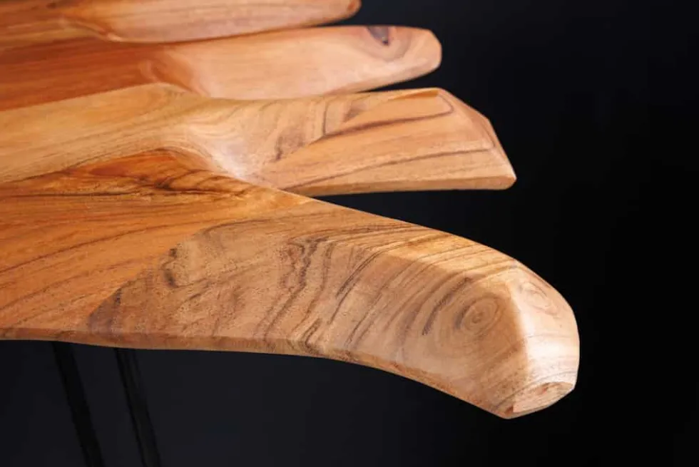 Massivholz Konsolentisch WILD 105cm Akazie natur Hairpin Legs Baumkante