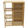 Massivholz Regal ZEN-BO 90cm natur Bambus mit Lamellentür