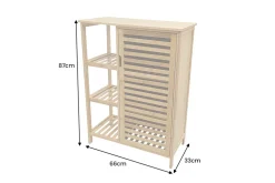 Massivholz Regal ZEN-BO 90cm natur Bambus mit Lamellentür