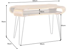 Massivholz Schreibtisch ORGANIC LIVING 120cm braun Sheesham stone finish mit Stauraum