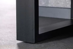 Massivholz Sideboard BARRACUDA 150cm Teak Mango schwarz Metall recycelt