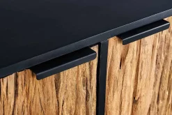 Massivholz Sideboard BARRACUDA 150cm Teak Mango schwarz Metall recycelt