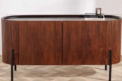 Massivholz Sideboard GATSBY 150cm dunkelbraun Mango Retro Design