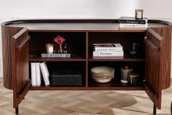 Massivholz Sideboard GATSBY 150cm dunkelbraun Mango Retro Design