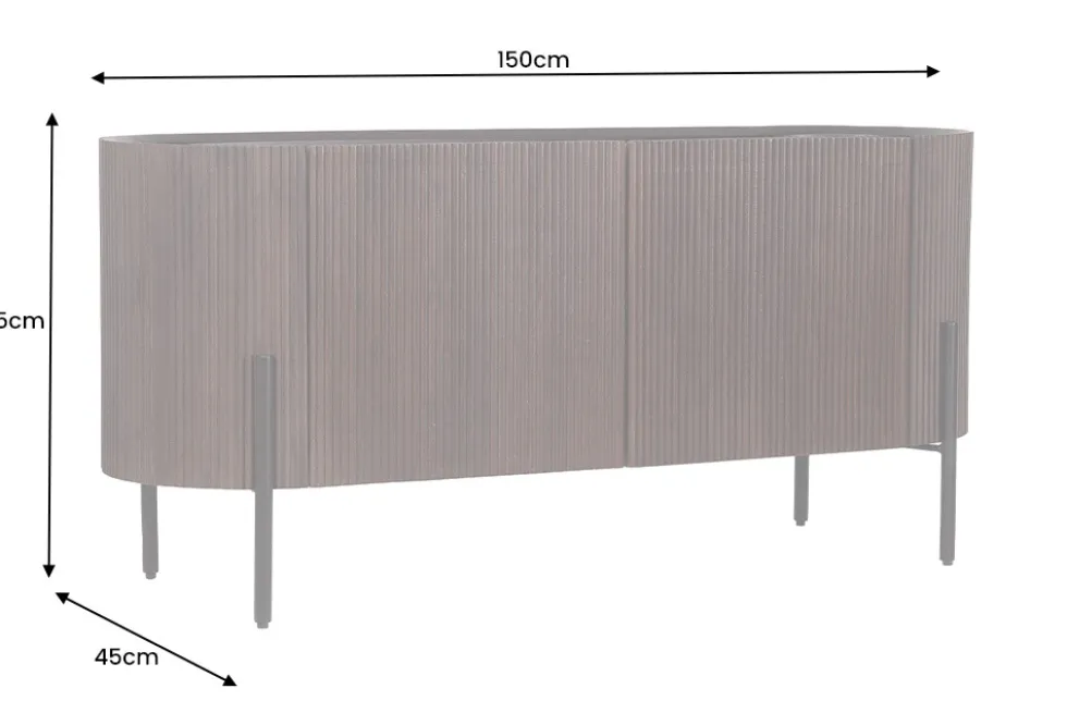 Massivholz Sideboard GATSBY 150cm dunkelbraun Mango Retro Design