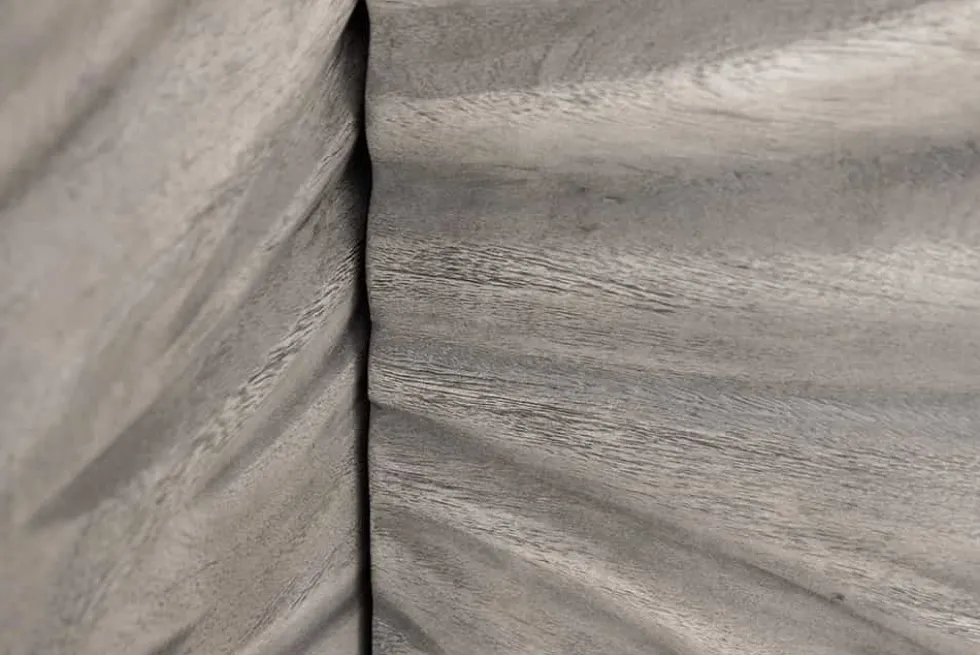Massivholz Sideboard HURRICANE 175cm grau Akazie 3D-Design