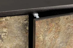 Massivholz Sideboard MOUNTAIN SOUL 175cm grau grün Naturstein Akazie schwarz