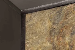 Massivholz Sideboard MOUNTAIN SOUL 175cm grau grün Naturstein Akazie schwarz