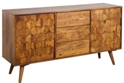 Massivholz Sideboard MYSTIC LIVING 145cm braun Sheesham stone finish Kommode Schubladen
