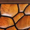 Massivholz Sideboard VULCANO 180cm braun Mangoholz mit 3D Schnitzereien handmade Metallgestell schwarz