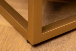Massivholz Sideboard VULCANO 180cm weiß schwarz Mangoholz mit 3D Schnitzereien handmade Metallgestell gold