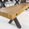 Massivholz Sitzbank THOR 200cm vintage braun Pinie recycelt Industrial Design