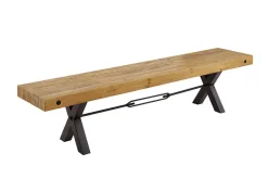 Massivholz Sitzbank THOR 200cm vintage braun Pinie recycelt Industrial Design