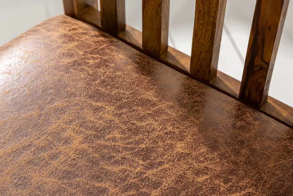 Massivholz Stuhl MAKASSAR braun Sheesham stone finish Esszimmerstuhl gepolstert