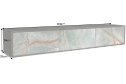 Massivholz TV Lowboard MOUNTAIN SOUL 160cm schwarz hängend echter Naturstein Akazie