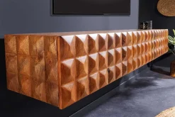 Massivholz TV Lowboard VULCANO 160cm hängend natur Mango Wohnzimmer
