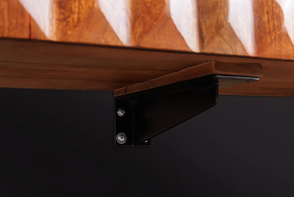 Massivholz TV Lowboard VULCANO 160cm hängend natur Mango Wohnzimmer