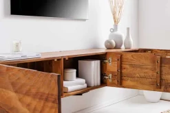 Massivholz TV-Bank SCORPION 160cm braun Mango Lowboard Hängeschrank