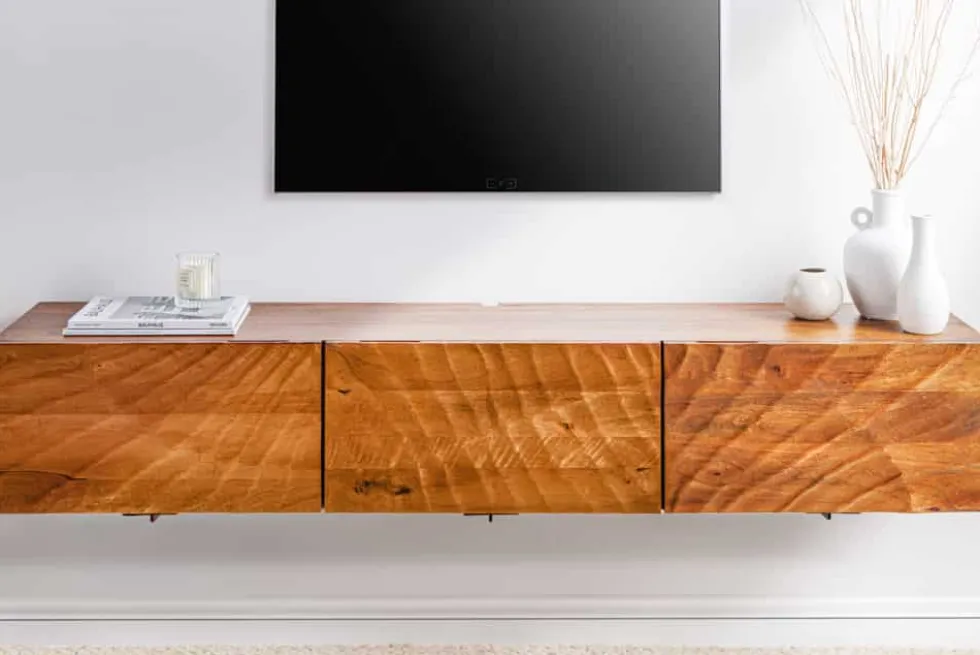 Massivholz TV-Bank SCORPION 160cm braun Mango Lowboard Hängeschrank
