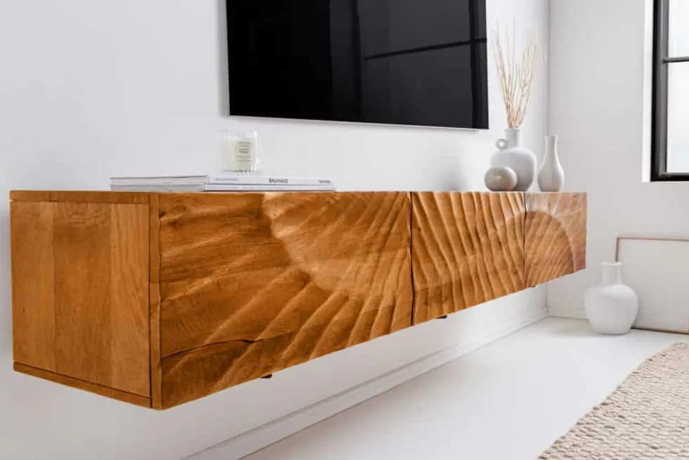 Massivholz TV-Bank SCORPION 160cm braun Mango Lowboard Hängeschrank