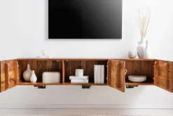 Massivholz TV-Bank SCORPION 160cm braun Mango Lowboard Hängeschrank