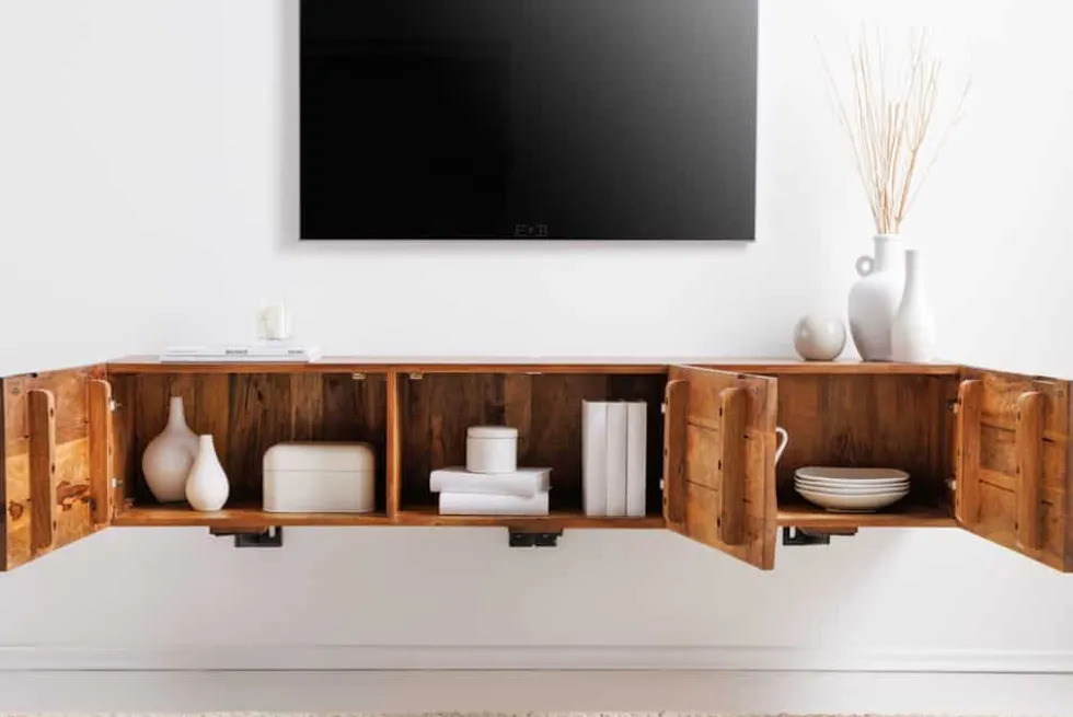 Massivholz TV-Bank SCORPION 160cm braun Mango Lowboard Hängeschrank