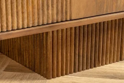 Massivholz TV-Lowboard ART DECO 200cm braun smoked Mangoholz 3D-Front