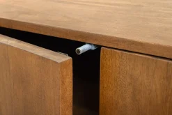 Massivholz TV-Lowboard ART DECO 200cm braun smoked Mangoholz 3D-Front