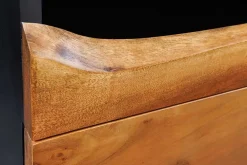 Massivholz TV-Lowboard GRAND ACACIA 180cm braun Akazie mit LED-Beleuchtung Baumkante