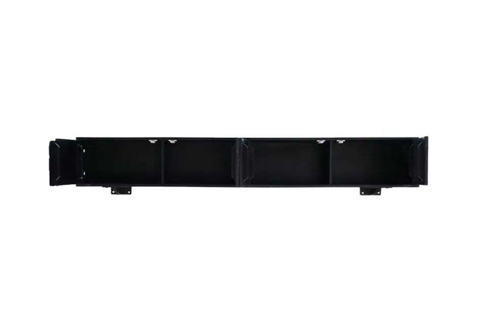 Massivholz TV-Lowboard MOUNTAIN SOUL 200cm Akazie grün bronze hängend Naturstein schwarz
