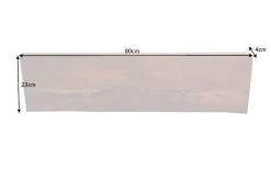 Massivholz Wandgarderobe MAMMUT 80cm braun Sheesham stone finish 6 Kleiderhaken