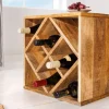 Massivholz Weinregal CUBUS 40cm Mango handmade Beistelltisch
