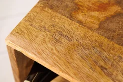 Massivholz Weinregal CUBUS 40cm Mango handmade Beistelltisch