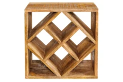 Massivholz Weinregal CUBUS 40cm Mango handmade Beistelltisch