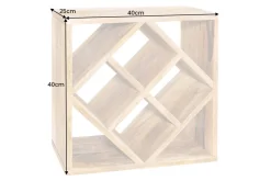 Massivholz Weinregal CUBUS 40cm Mango handmade Beistelltisch