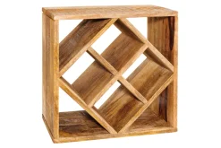 Massivholz Weinregal CUBUS 40cm Mango handmade Beistelltisch
